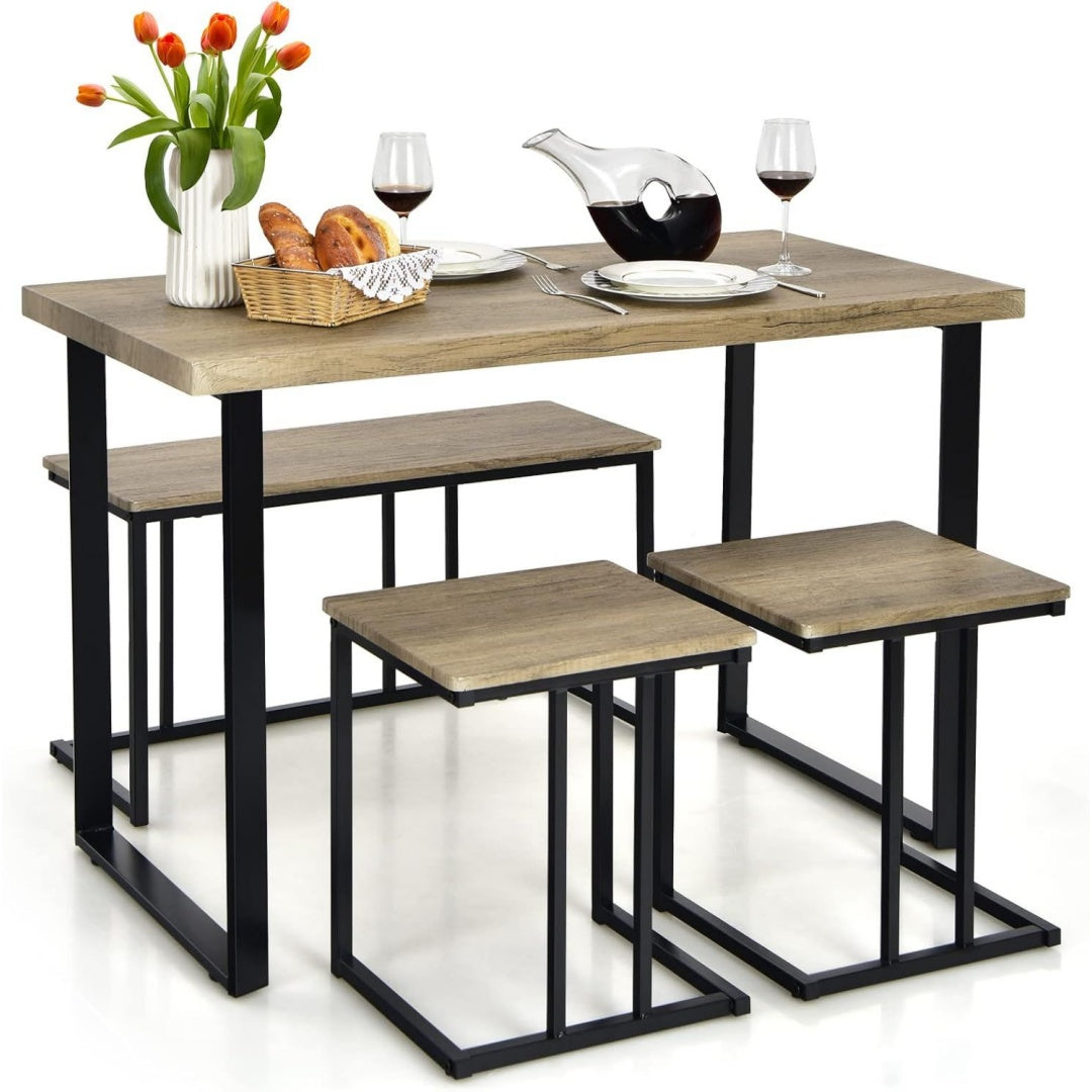 Profilo moderno set sala da pranzo in metallo antiscivolo oro