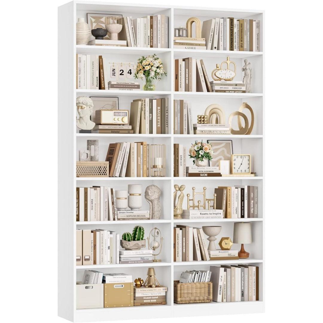 Accento naturale librerie da parete bianco