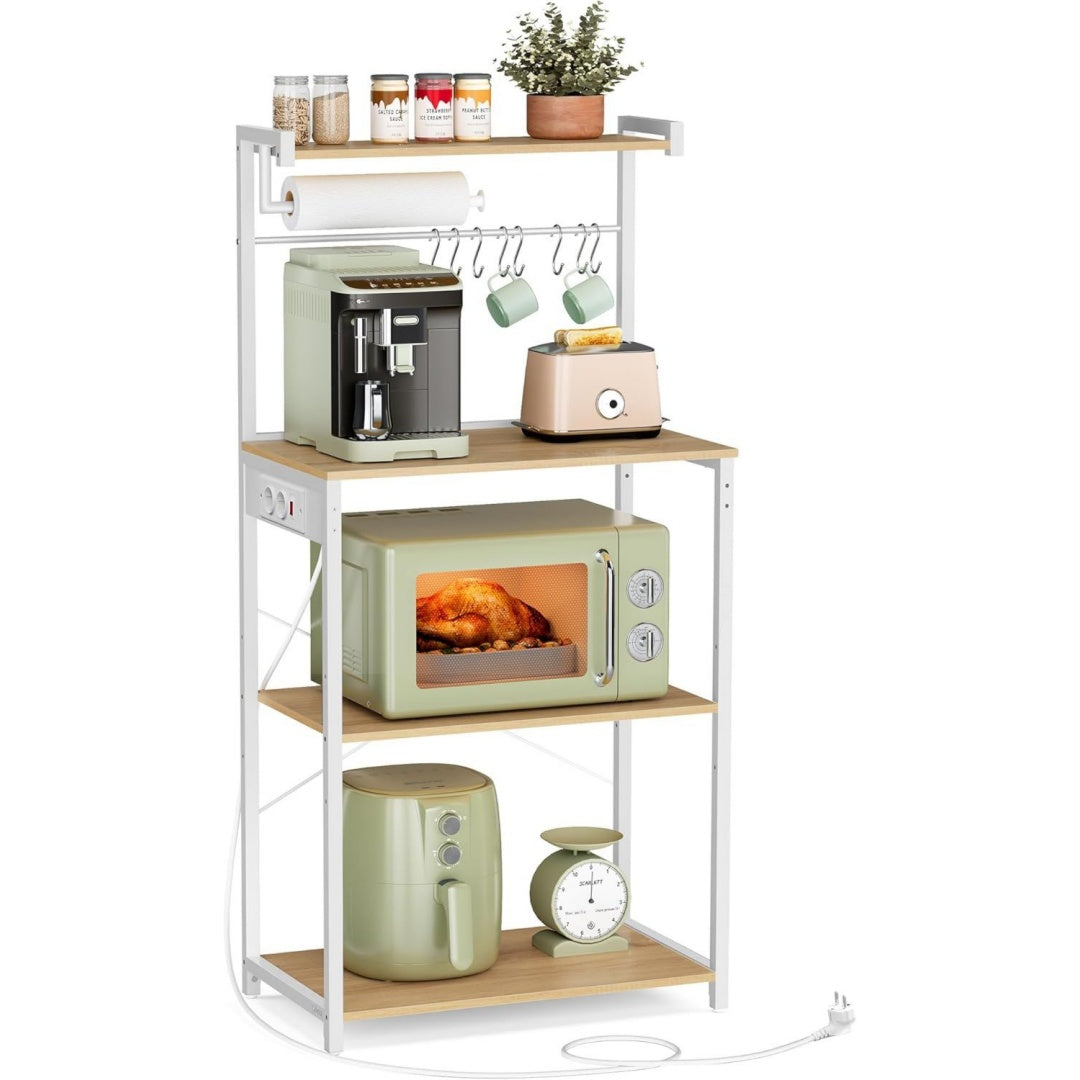 Linea essenziale scaffali da panettiere in metallo regolabile bianco