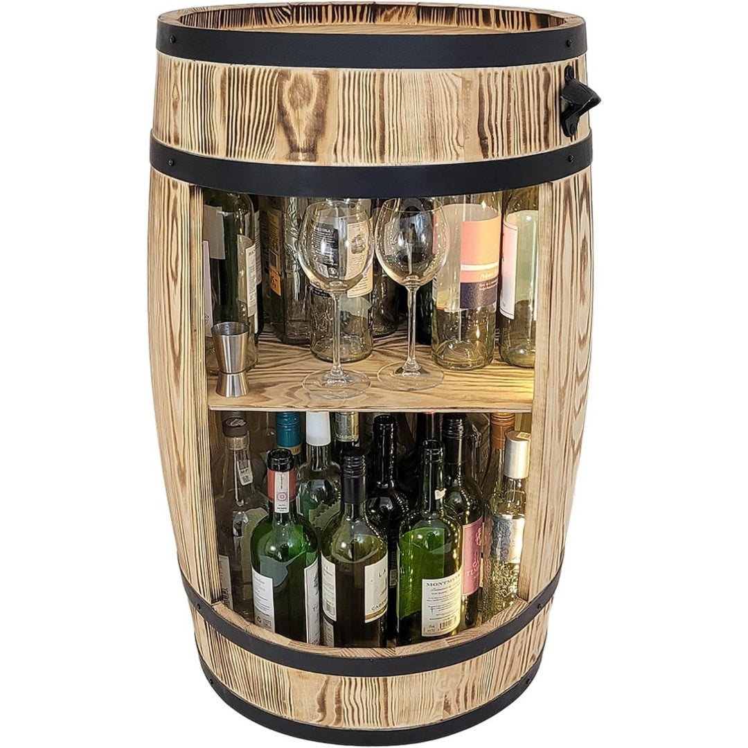 Forma equilibrata mobili da bar in legno illuminato
